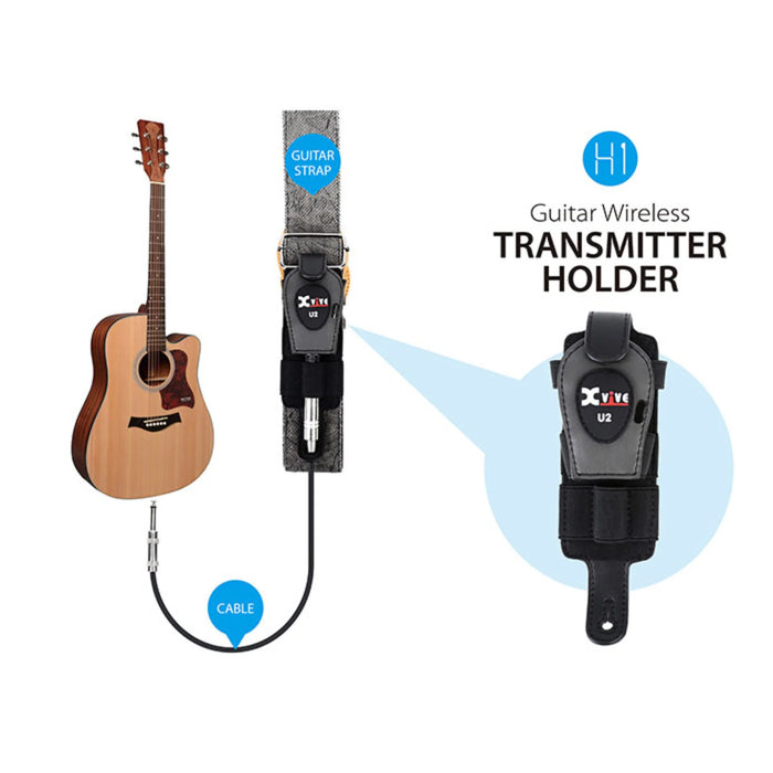 Xvive H1 Leather Holder Case for X2 Wireless Guitar Transmitter
